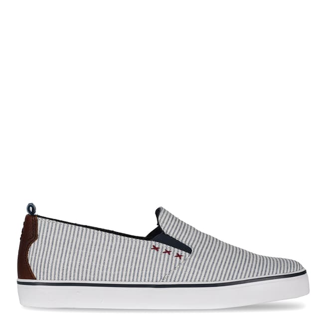 Oliver Sweeney Blue And White Striped Grainger Slip On Trainers