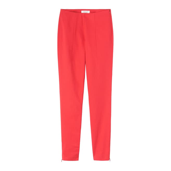 Toast Red Ryoko Cotton Blend Slim Trousers