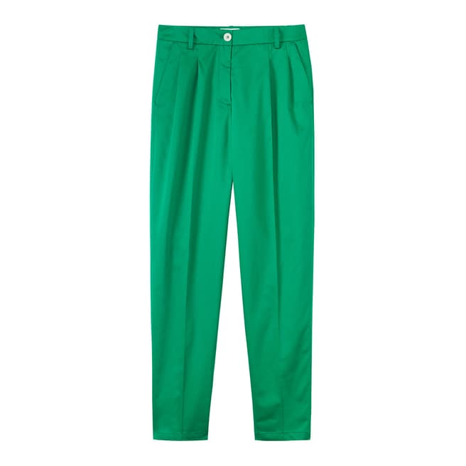 Toast Bright Green George Pleat Trousers