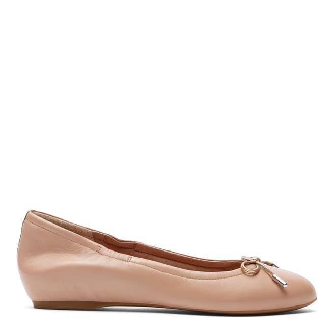 Rockport Warm Taupe Leather Tied Ballet Flats