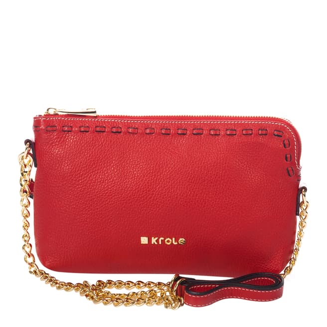 Krole Red Leather Crossbody Bag