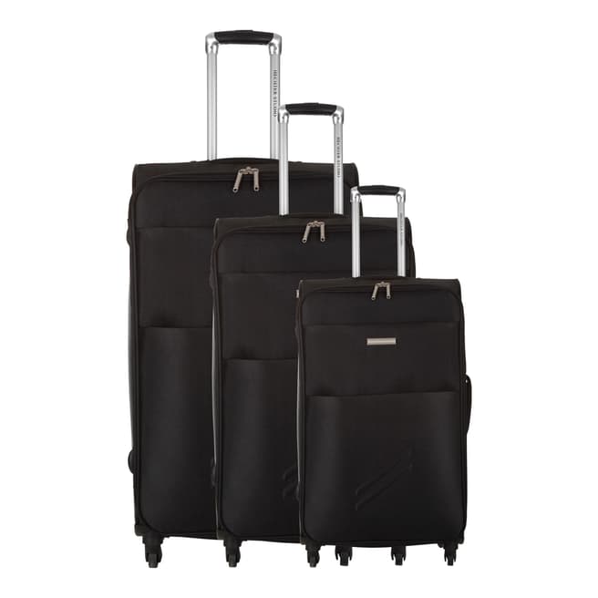HECHTER STUDIO Set of 3 Black Spinner Suitcases 50/60/70cm