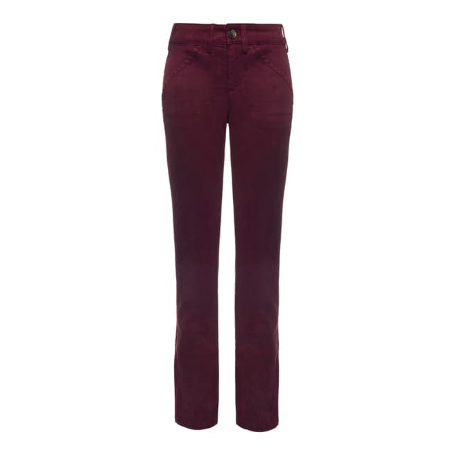 NYDJ Burgundy Syrah Reese Cotton Blend Relaxed Chinos
