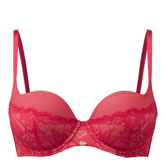 Gossard Red/Nude Glamour Lace Sweetheart Plunge Bra