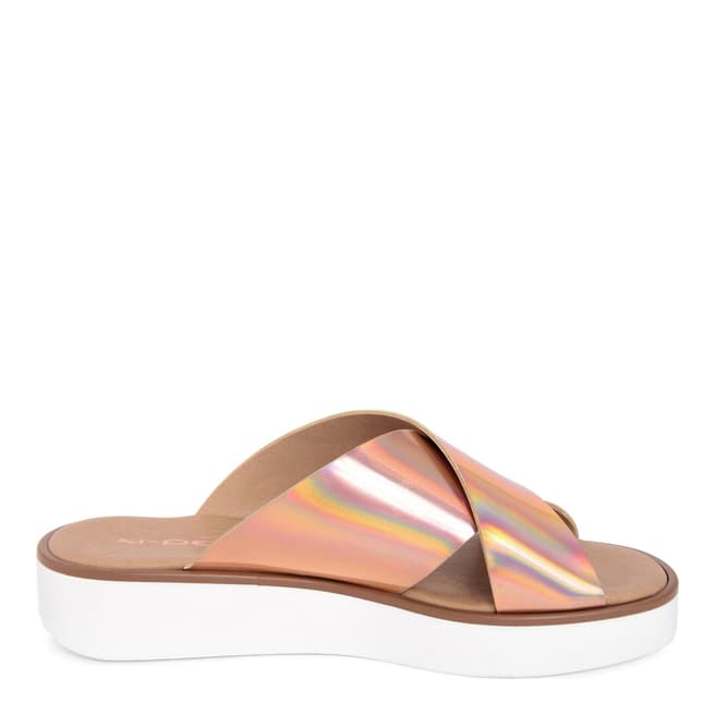 Ri-Belle Rose Gold Holographic Cross Over Sandals