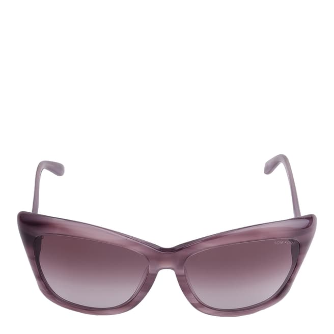 Tom Ford Women's Lana Striped Dark Violet/Gradient Wine Red Sunglasses 59mm