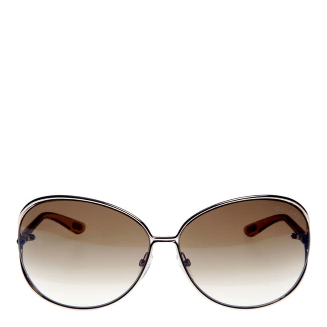 Tom Ford Women's Clemence Gold Frame with Clear Brown Arms / Graduated Brown Sunglasses 65mm