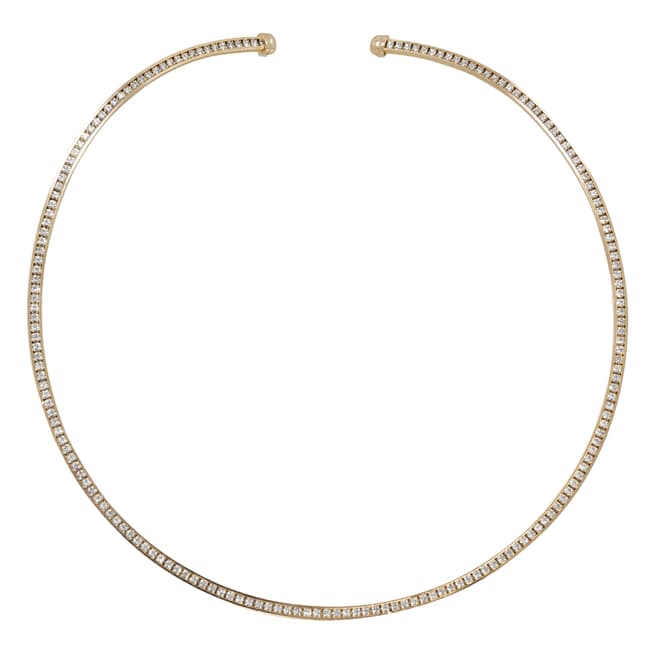 Black Label by Liv Oliver Gold Crystal Collar Necklace