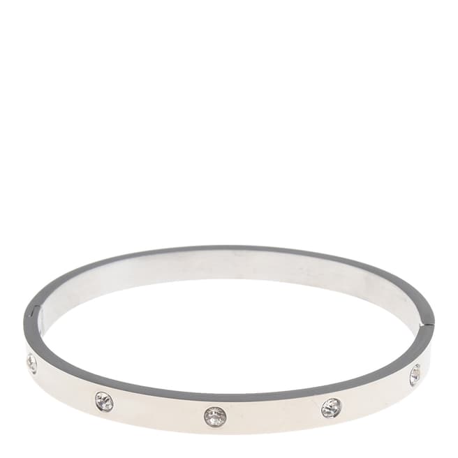 Chloe Collection by Liv Oliver Silver Plated Embellished Bangle