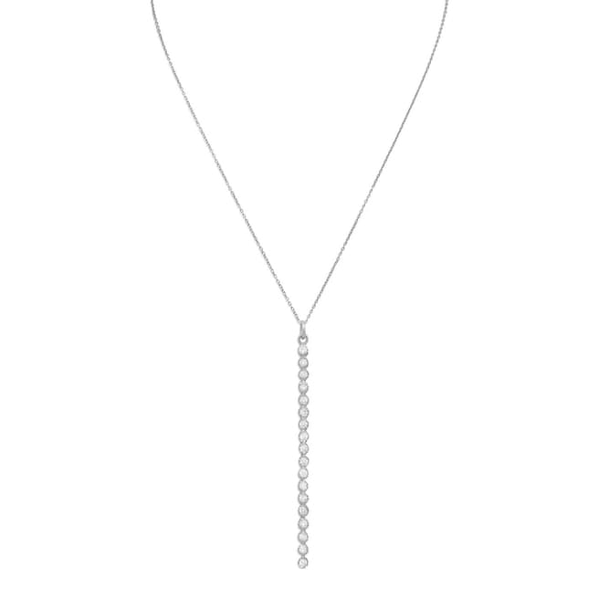 Black Label by Liv Oliver Silver Cubic Zirconia Linear Drop Necklace