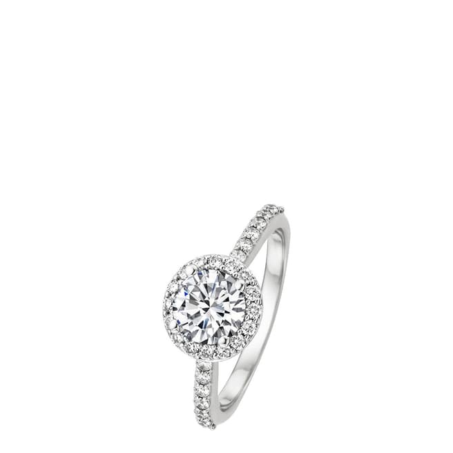 Liv Oliver Silver Solitaire Halo Ring