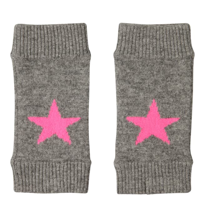  Grey Marl/Pink Cashmere Star Mittens