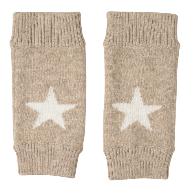  Taupe/Winter White Cashmere Star Mittens