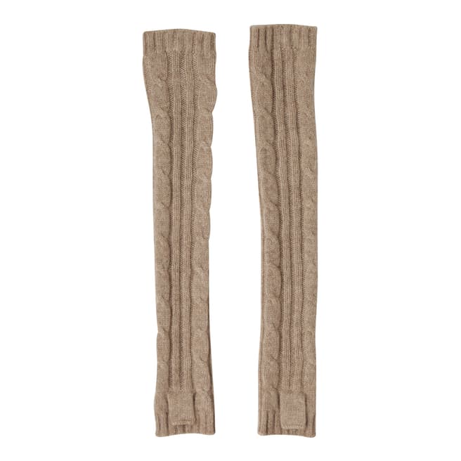  Taupe Cashmere Cable Knit Warmers
