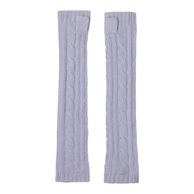  Lilac Cashmere Cable Knit Long Wrist Warmers