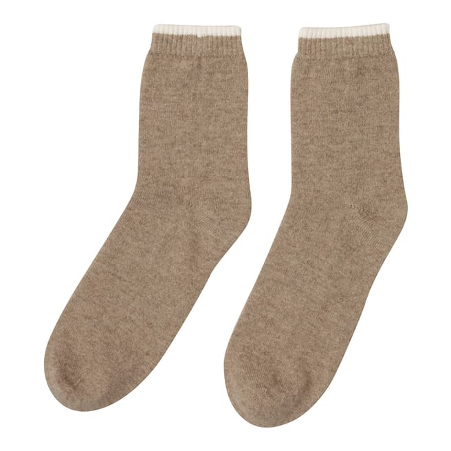  Taupe/Winter White Cashmere Socks