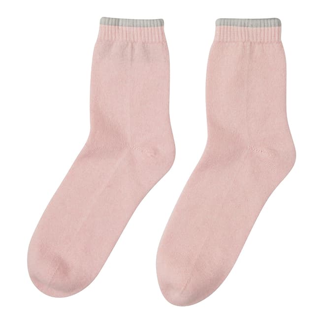  Pale Pink/Grey Marl Cashmere Socks
