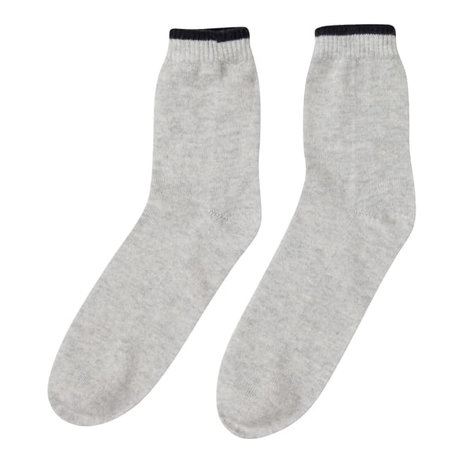  Light Grey/Navy Cashmere Socks