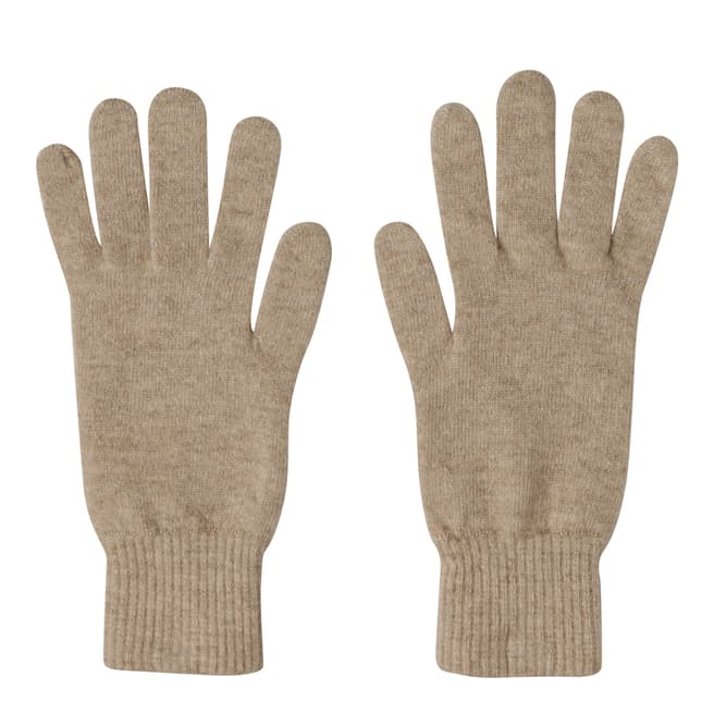  Taupe Ribbed Short Cashmere Gloves