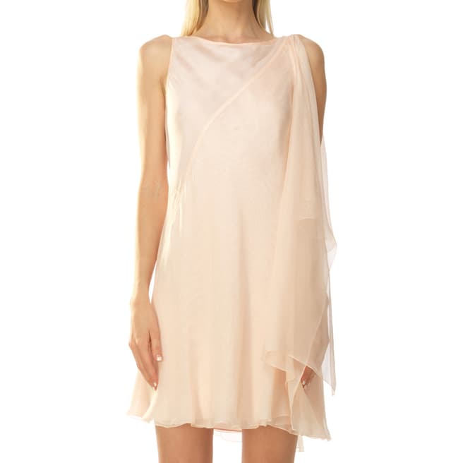 Leon Max Collection Light Pink Asymetrical Seam Draped Dress