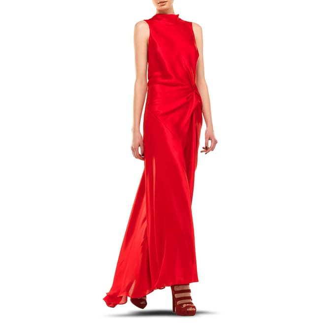 Leon Max Collection Red Long Draped Dress