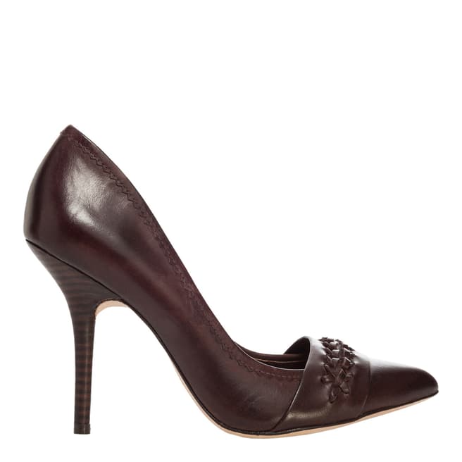 Leon Max Collection Merlot Leather Jess Pointed Toe Court Shoes