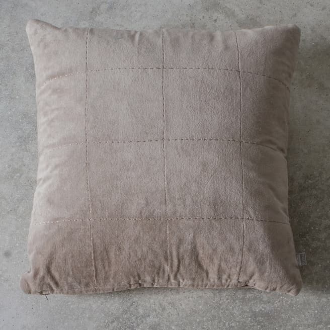 Gallery Living Natural Kirkby Stabstitch Velvet Cushion 45x45cm