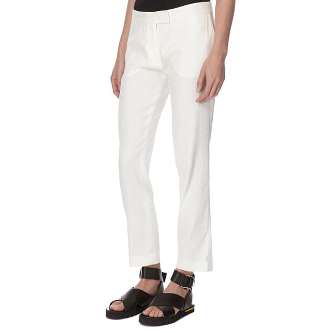 Joseph Cream Cotton/Linen Blend Finley Trousers