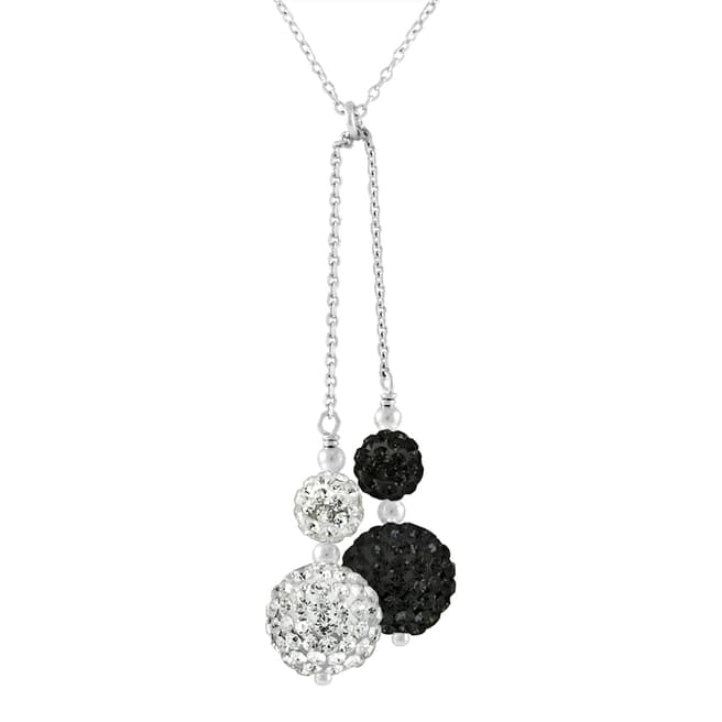Wish List Black/White Crystal Silver Necklace