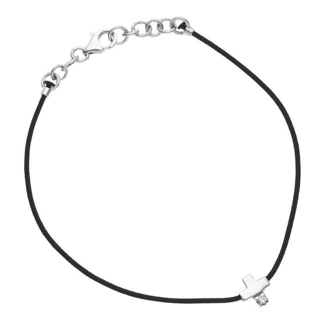 Pretty Solos Black Diamond Nylon String Interlaced Cross Bracelet