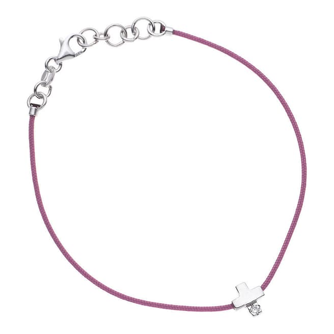 Only You Nylon String Interlaced Pink Cross Diamond Bracelet