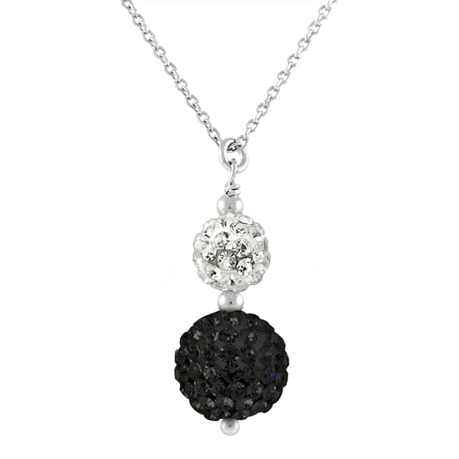 Wish List Black/White Crystal Silver Duo Necklace