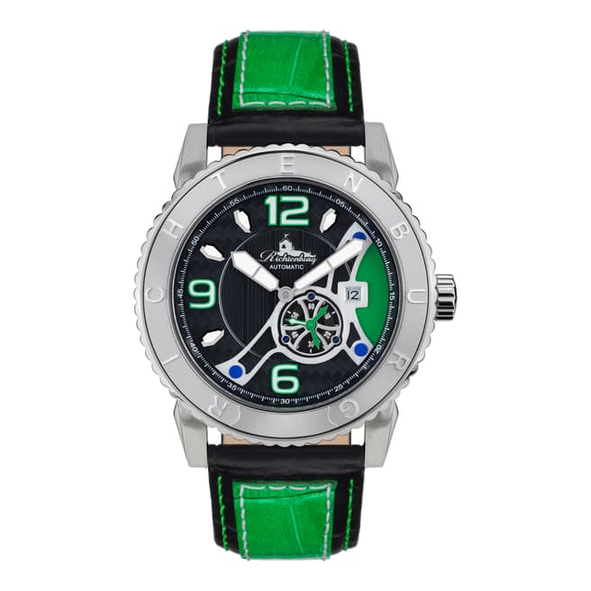 Richtenburg Men's Green Stainless Steel/Leather Jakarta Watch