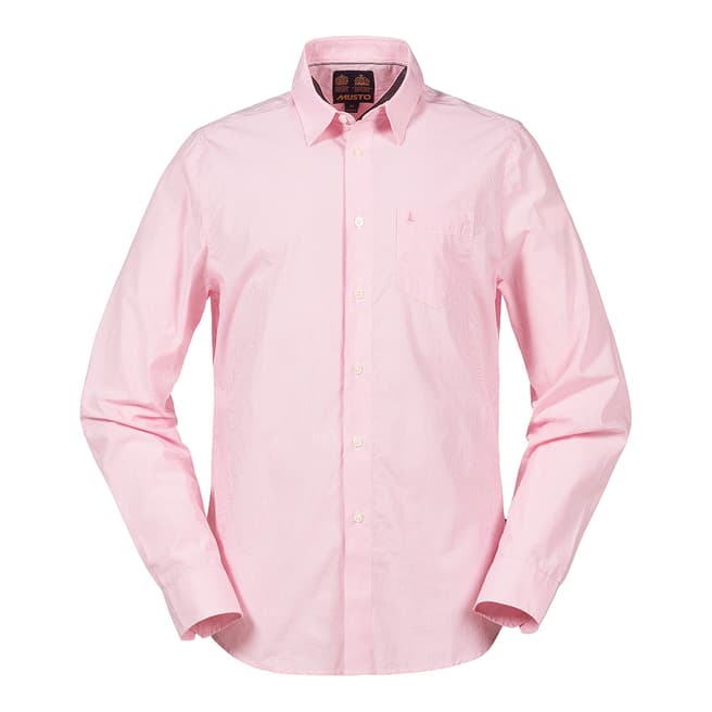 Musto Men's Pink/White Heathfield Fine Stripe Shirt