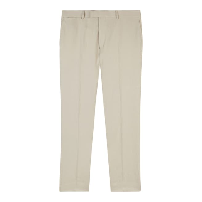 Jaeger Cream Cotton Linen Blend Trousers