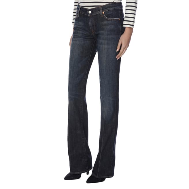7 For All Mankind Blue Mid Rise Bootcut Stretch Jeans