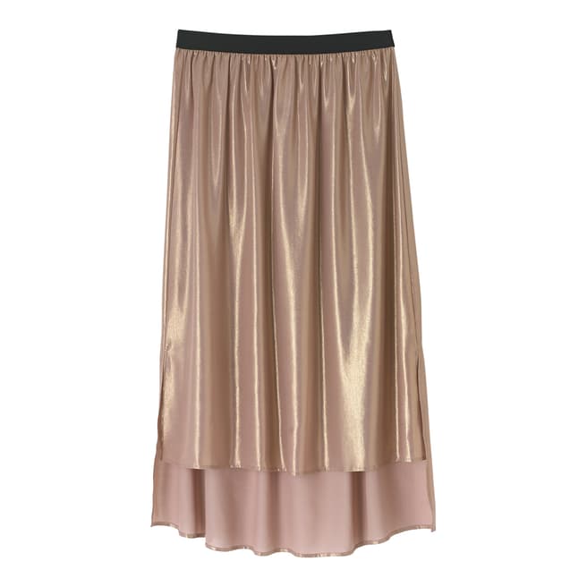 a day in a life Gold Foil Chiffon Skirt