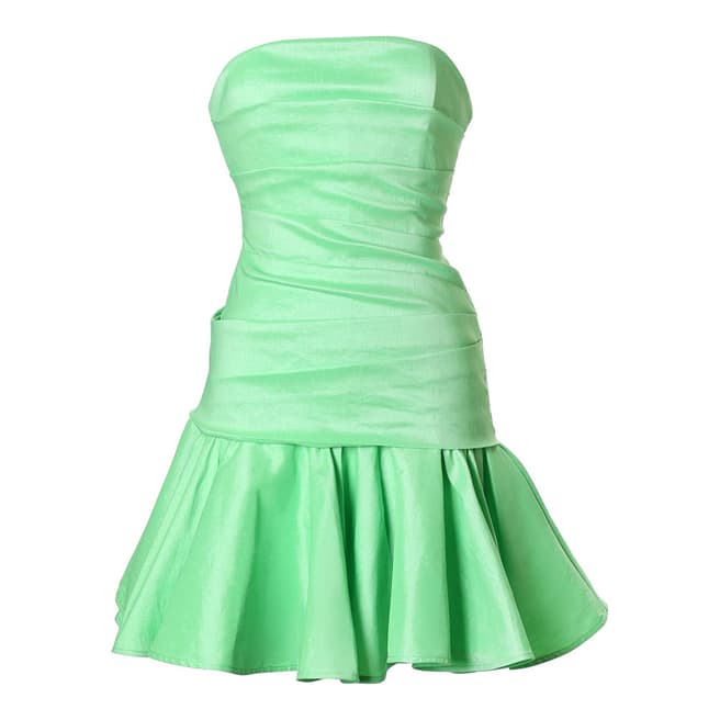 Halston Heritage Summer Green Dropped Waist Flare Cocktail Dress