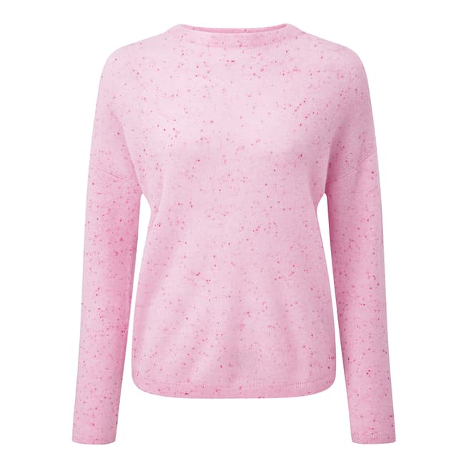 Pure Collection Pink Fleck Gassato Cashmere Relaxed Sweater