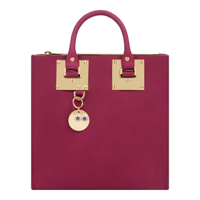 Sophie Hulme Plum Leather Square Albion Tote Bag