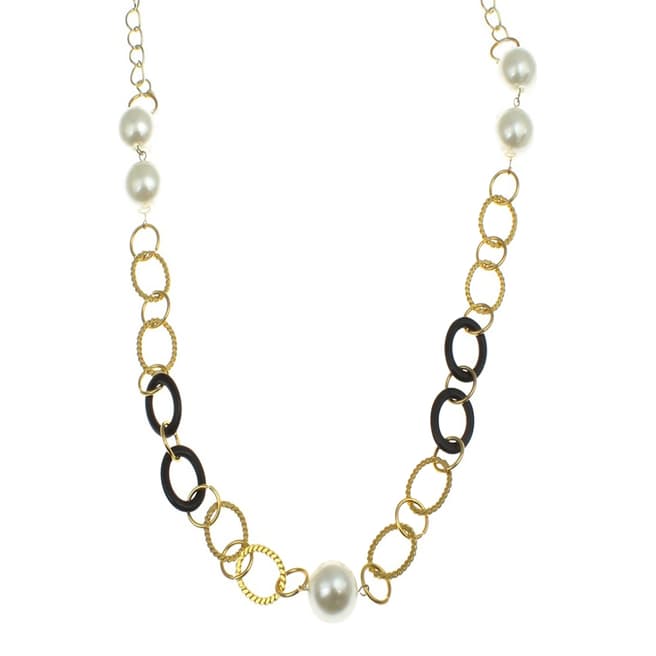 White label by Liv Oliver Gold Multi Link Pearl Necklace