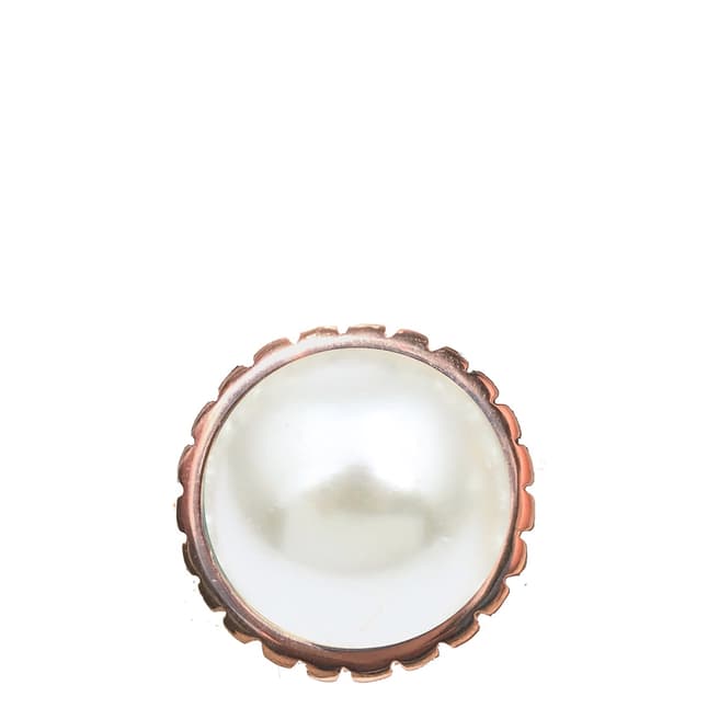 White label by Liv Oliver Rose Gold Pearl Statement Ring