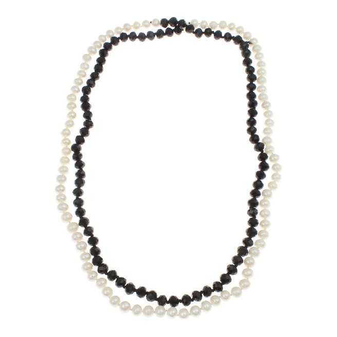 Liv Oliver Onyx and Pearl Layered Necklace
