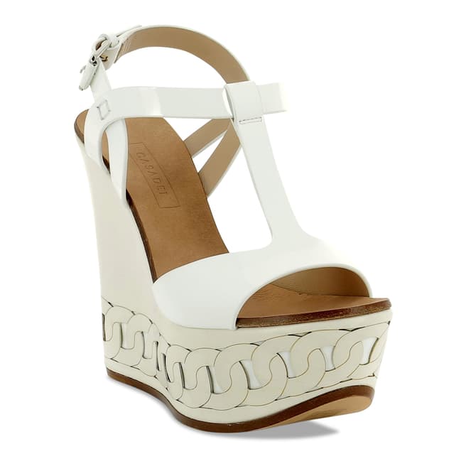 Casadei Casadei White Patent Leather Wedges