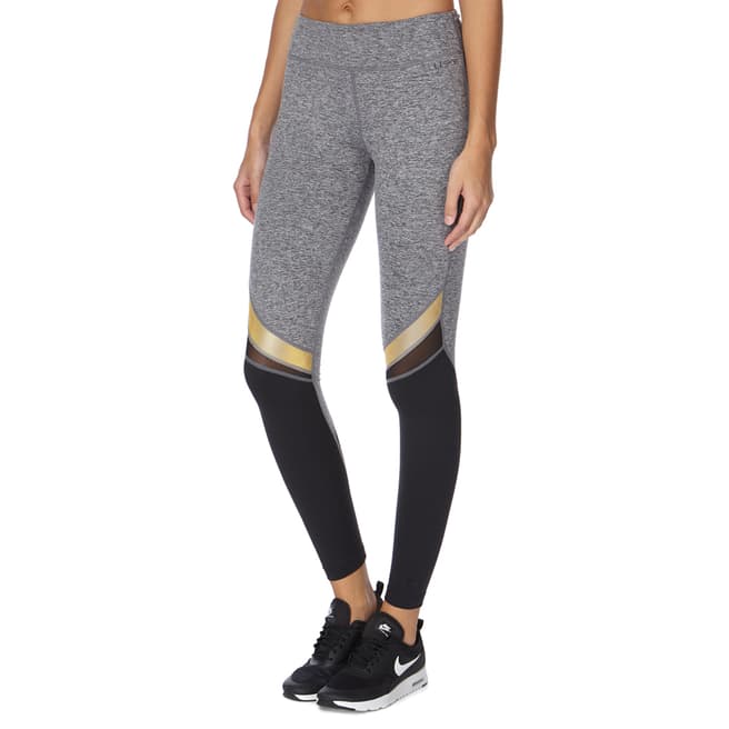 Elle Sport Grey/Black Flash Colourblock Leggings