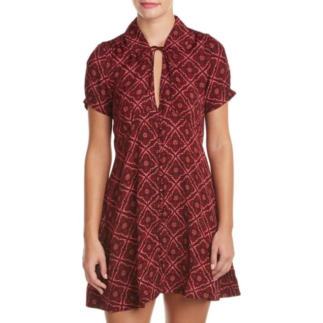 Free People Red Melody Printed Dress