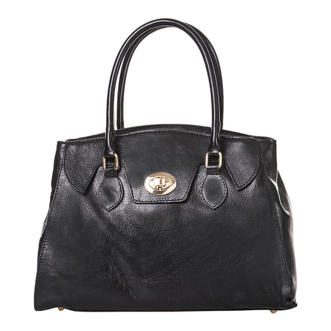 Giancarlo Bassi Black Leather Handbag