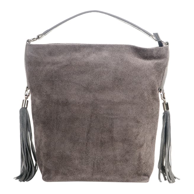 Carla Venturi Grey Suede Leather Handbag