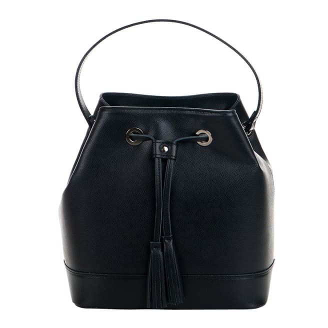 Carla Venturi Black Leather Bucket Bag