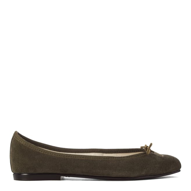 French Sole Khaki Suede India Flats